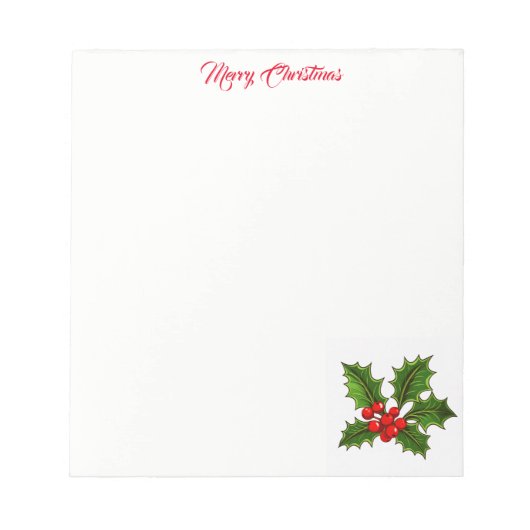 Bloc-notes Noël Holly (Devant)
