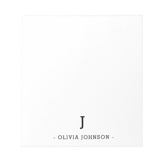 Bloc-notes noir blanc élégant (Devant)