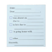 Bloc-notes "Notes pour l'enseignant" (Devant)