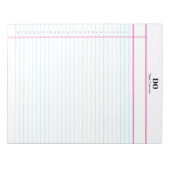 Bloc-notes numéroté avec monogramme de nom personn (Devant)