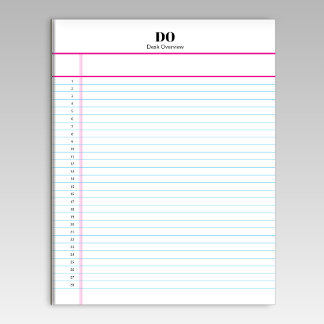 Bloc-notes numéroté avec monogramme de nom personn