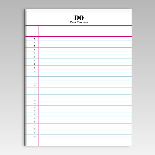 Bloc-notes numéroté avec monogramme de nom personn