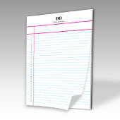 Bloc-notes numéroté avec monogramme de nom personn