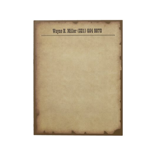 Bloc-notes occidental vintage (Tourné)