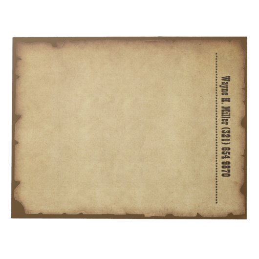 Bloc-notes occidental vintage (Devant)