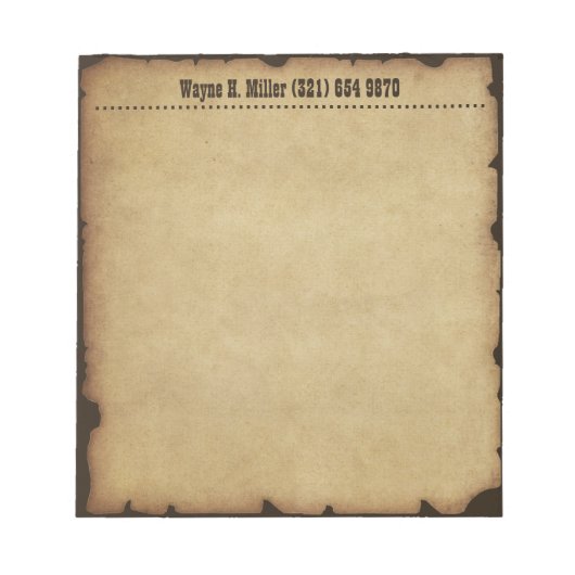 Bloc-notes occidental vintage (Devant)