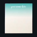 Bloc-notes Ombre personnalisé<br><div class="desc">Bloc-notes personnalisé turquoise et beige</div>
