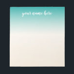 Bloc-notes Ombre personnalisé<br><div class="desc">Bloc-notes personnalisé turquoise et beige</div>