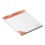 Bloc-notes Orange Gold Marble Business Branding (Incliné)