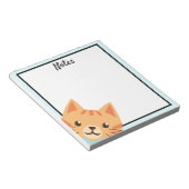 Bloc-notes orange tabby cat blanc (Incliné)