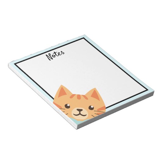 Bloc-notes orange tabby cat blanc (Incliné)