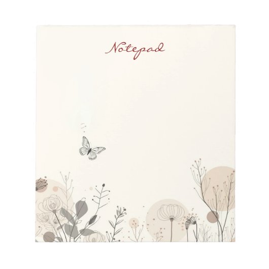 Bloc-notes orné d'illustrations de plantes sauvage (Devant)