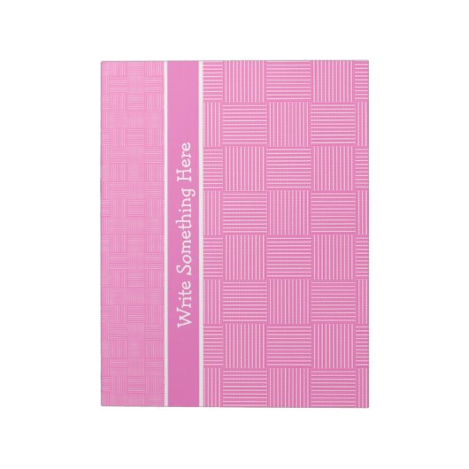 Bloc-notes ou Jotter à personnaliser : blanc rose (Tourné)
