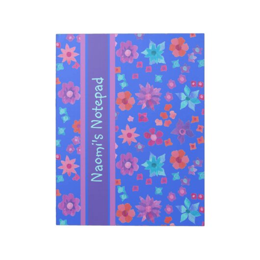 Bloc-notes ou Jotter bleu joli et personnalisé (Tourné)