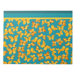 Bloc-notes ou Jotter, Papillons dorés sur Turquois