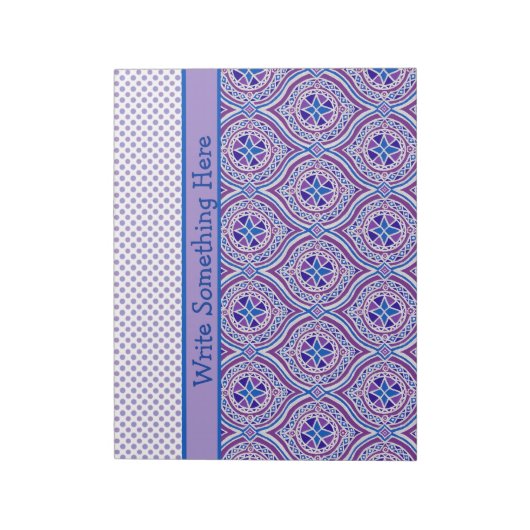 Bloc-notes ou Jotter, violet, oies blanches, Polka (Tourné)