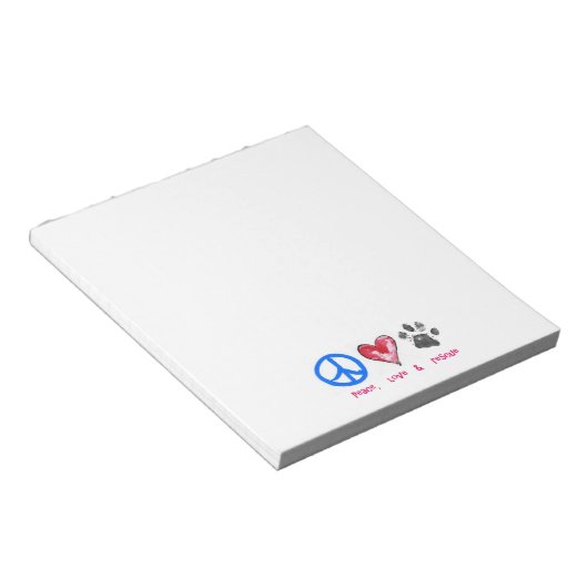 Bloc-notes Paix, Amour et Secourt (Incliné)