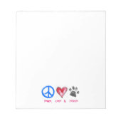 Bloc-notes Paix, Amour et Secourt (Devant)