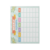 Bloc-notes papier planificateur hebdomadaire (Tourné)
