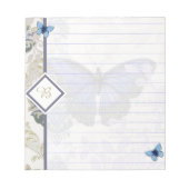 bloc-notes papillon bleu vintage (Devant)