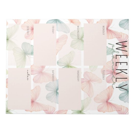 Bloc-notes Pastel Butterfly Weekly Planner (Devant)