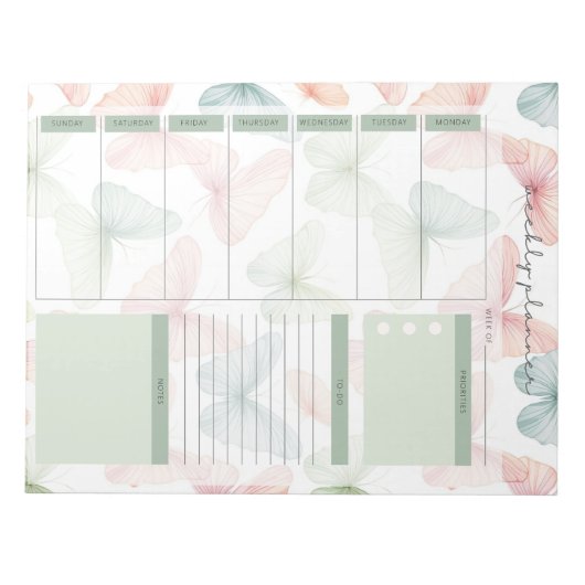 Bloc-notes Pastel Butterfly Weekly Planner (Devant)
