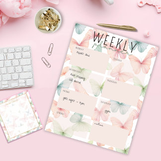 Bloc-notes Pastel Butterfly Weekly Planner