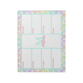 Bloc-notes Pastel Rainbow En vichy planificateur h (Tourné)