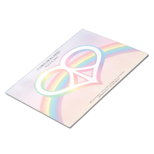 Bloc-notes Peace & Love Rainbow 11 pouces x 8,5 po (Incliné)