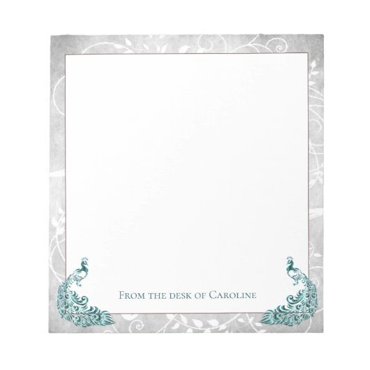 Bloc-notes Peacocks turquoise (Devant)