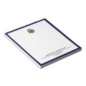 Bloc-notes personnalisable avec cadre Navy et logo (Incliné)