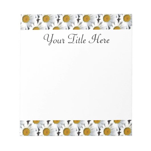 Bloc-notes personnalisable Daisy Motif (Devant)