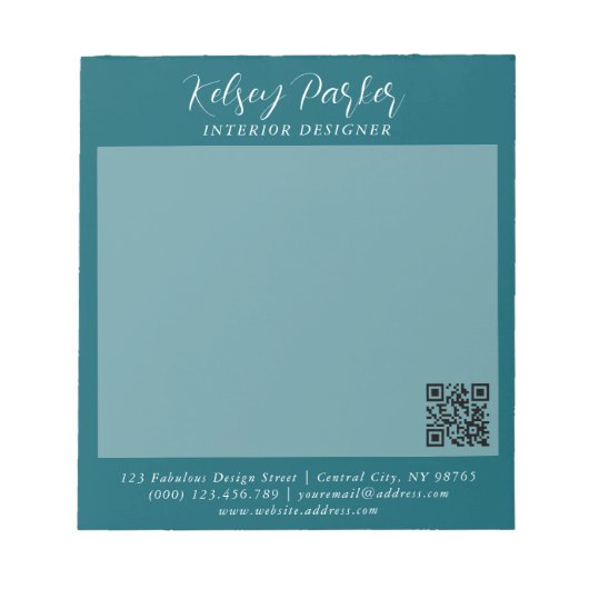 Bloc-notes personnalisable Turquoise (Devant)