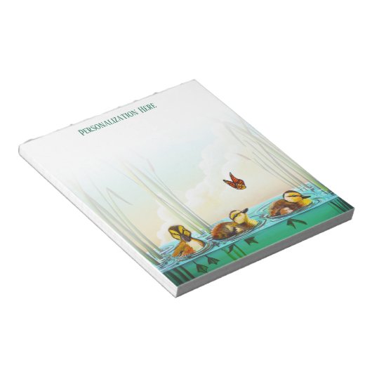 Bloc-notes personnalisé 3 petits canards pour bébé (Incliné)