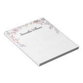 Bloc-notes personnalisé à cadre fleuri (Incliné)