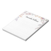 Bloc-notes personnalisé à cadre fleuri (Tourné)
