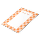 Bloc-notes personnalisé à carreaux orange (Incliné)