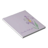 Bloc-notes personnalisé à l'aquarelle Iris Violet (Incliné)