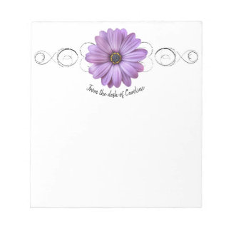 Bloc-notes personnalisé à marguerite violette