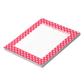 Bloc-notes personnalisé à points polka rouges et b (Tourné)
