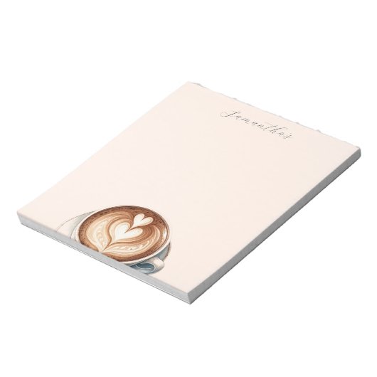 Bloc-notes personnalisé à thème café avec latte (Tourné)