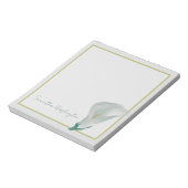Bloc-notes personnalisé aquarelle calla lily (Tourné)
