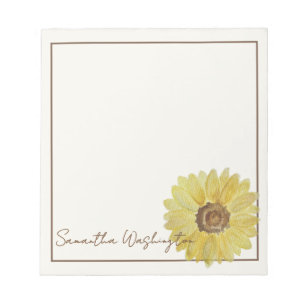 Bloc-notes personnalisé aquarelle tournesol