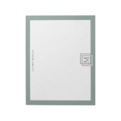 Bloc-notes personnalisé au monogramme vert pastel (Tourné)