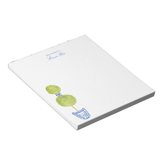 Bloc-notes personnalisé avec arbre chinoiserie ble (Incliné)