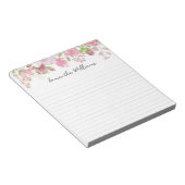 Bloc-notes personnalisé avec bordure rose (Incliné)