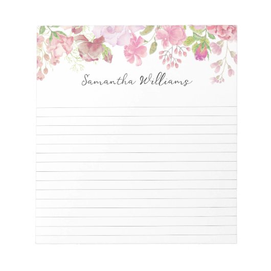Bloc-notes personnalisé avec bordure rose (Devant)