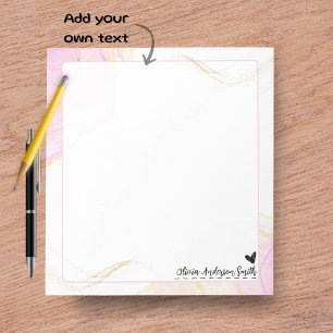 Bloc-notes personnalisé avec cœur aquarelle abstra