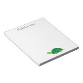Bloc-notes personnalisé avec design de tortue vert (Incliné)