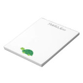 Bloc-notes personnalisé avec design de tortue vert (Tourné)